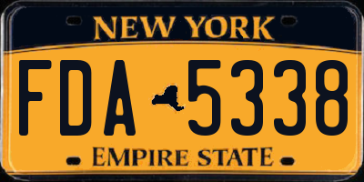 NY license plate FDA5338