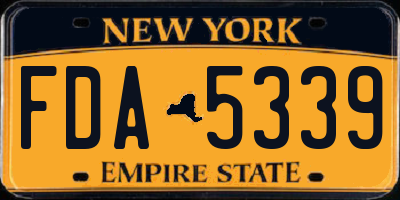 NY license plate FDA5339