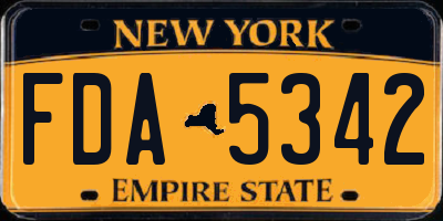NY license plate FDA5342