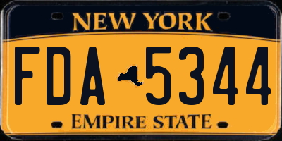 NY license plate FDA5344