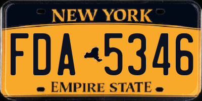 NY license plate FDA5346