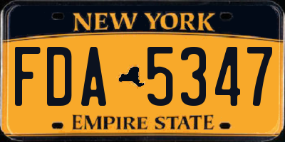 NY license plate FDA5347
