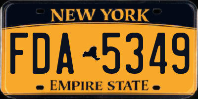 NY license plate FDA5349