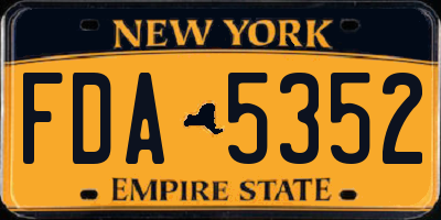 NY license plate FDA5352