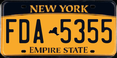 NY license plate FDA5355
