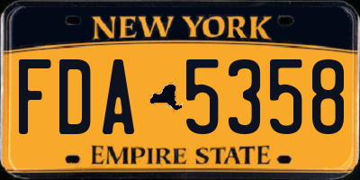 NY license plate FDA5358