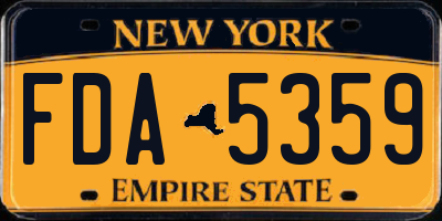 NY license plate FDA5359