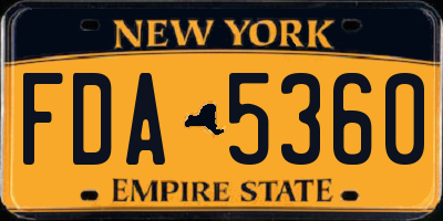 NY license plate FDA5360
