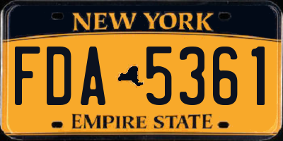 NY license plate FDA5361