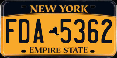 NY license plate FDA5362