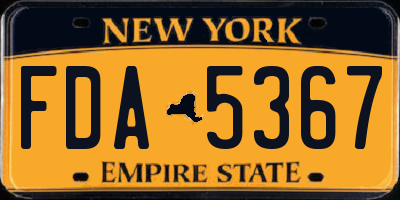 NY license plate FDA5367
