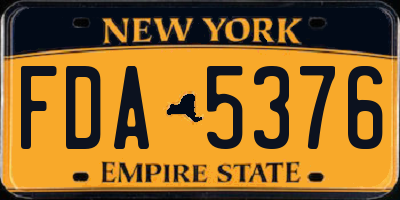 NY license plate FDA5376