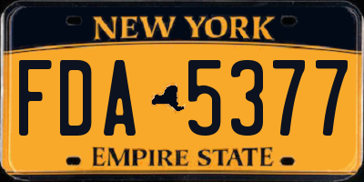 NY license plate FDA5377