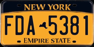 NY license plate FDA5381