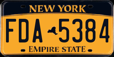 NY license plate FDA5384