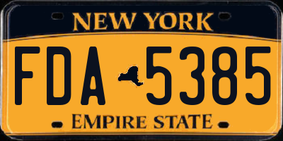 NY license plate FDA5385