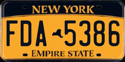 NY license plate FDA5386