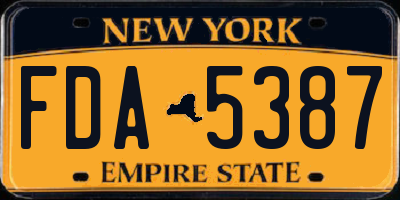 NY license plate FDA5387
