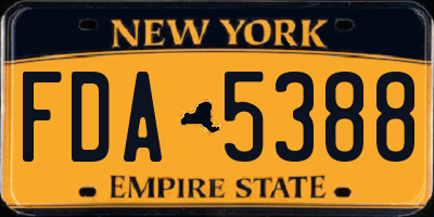 NY license plate FDA5388