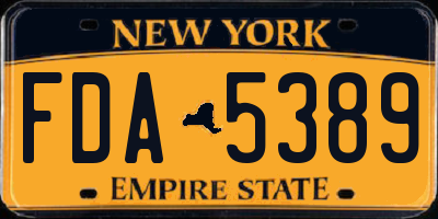 NY license plate FDA5389
