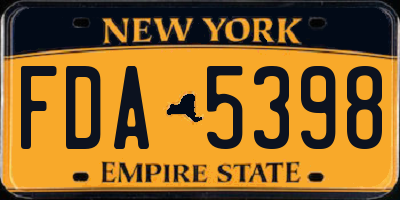 NY license plate FDA5398