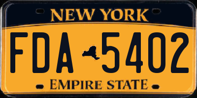 NY license plate FDA5402