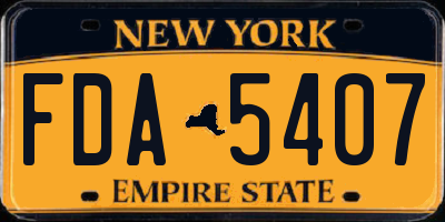NY license plate FDA5407