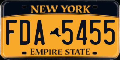 NY license plate FDA5455