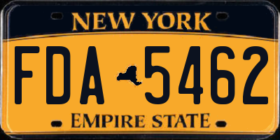 NY license plate FDA5462