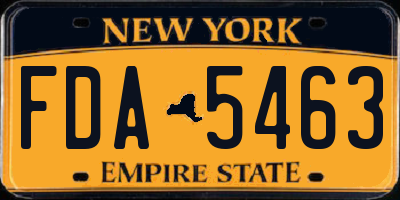 NY license plate FDA5463