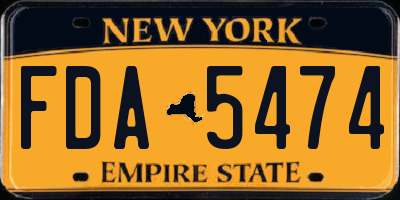 NY license plate FDA5474