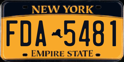 NY license plate FDA5481