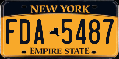NY license plate FDA5487