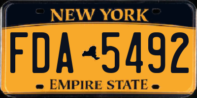 NY license plate FDA5492