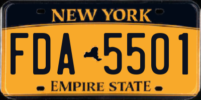 NY license plate FDA5501