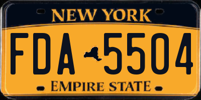 NY license plate FDA5504
