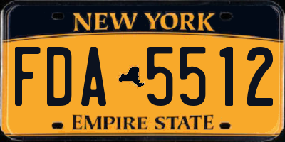 NY license plate FDA5512