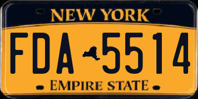 NY license plate FDA5514