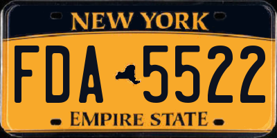 NY license plate FDA5522