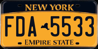 NY license plate FDA5533