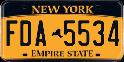 NY license plate FDA5534