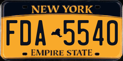 NY license plate FDA5540