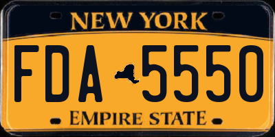 NY license plate FDA5550