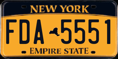 NY license plate FDA5551