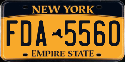 NY license plate FDA5560