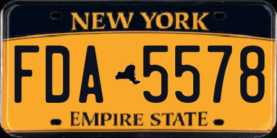 NY license plate FDA5578