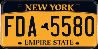 NY license plate FDA5580