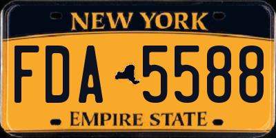 NY license plate FDA5588