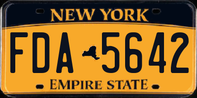 NY license plate FDA5642