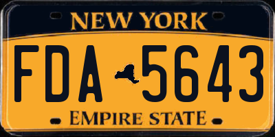 NY license plate FDA5643